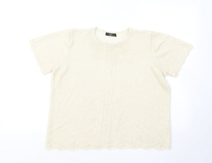 Womens UK Size M Bonmarché Gold Basic T-Shirt
