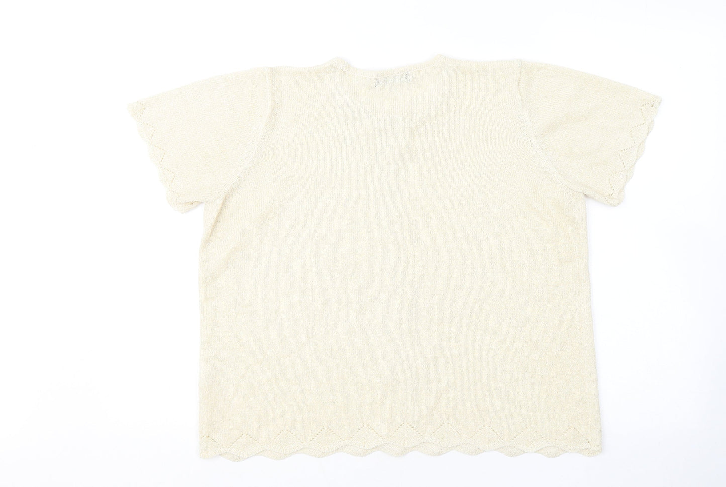 Womens UK Size M Bonmarché Gold Basic T-Shirt