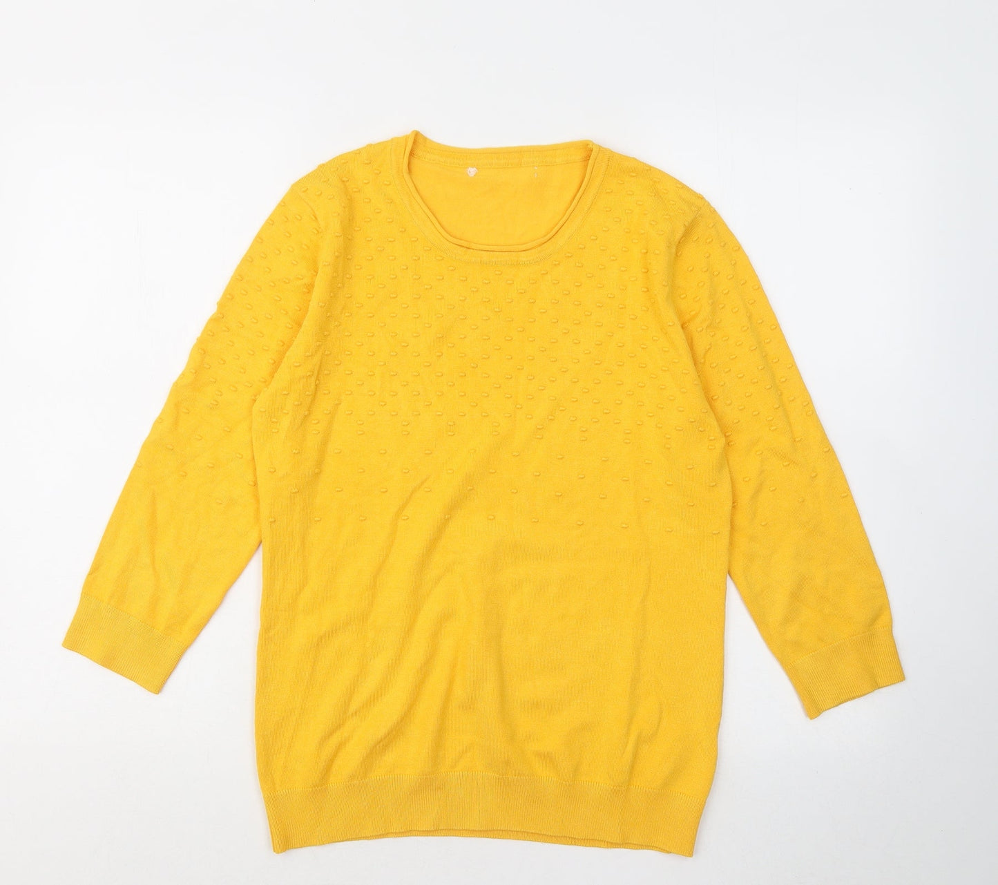 Womens UK Size L Preworn Yellow Pullover Jumper