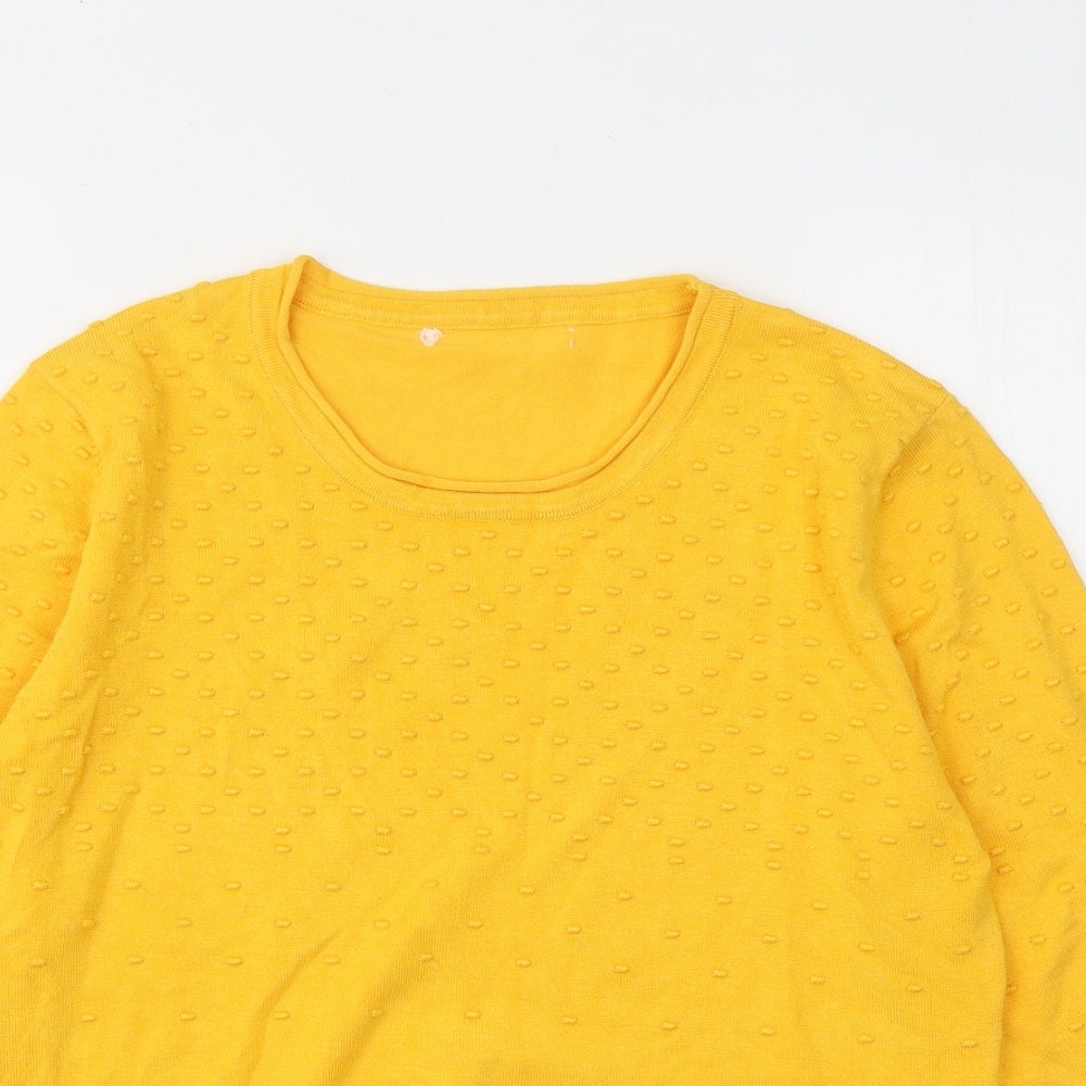 Womens UK Size L Preworn Yellow Pullover Jumper