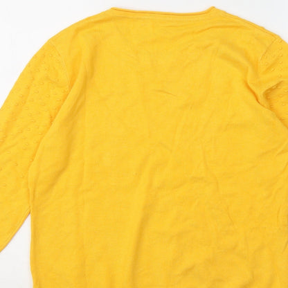 Womens UK Size L Preworn Yellow Pullover Jumper