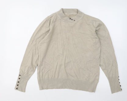 Womens UK Size L Preworn Beige Pullover Jumper