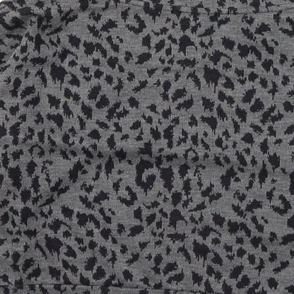 George Womens Grey Boat Neck Animal Print Polyester Pullover Jumper Size 8