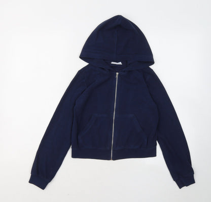 Grunt Womens Blue Cotton Full Zip Hoodie Size S Zip