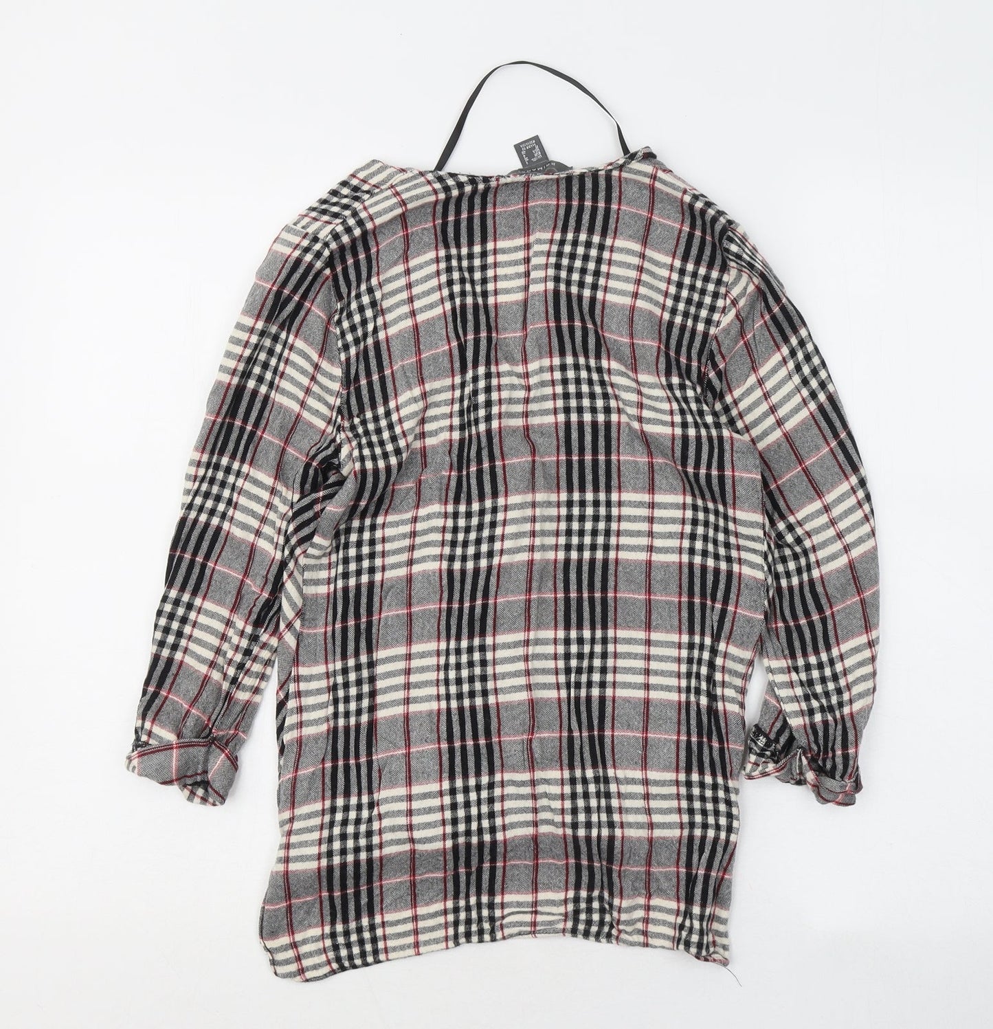 Primark Womens Multicoloured V-Neck Plaid Viscose Pullover Jumper Size 8