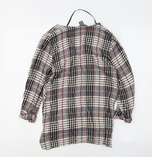 Primark Womens Multicoloured V-Neck Plaid Viscose Pullover Jumper Size 8