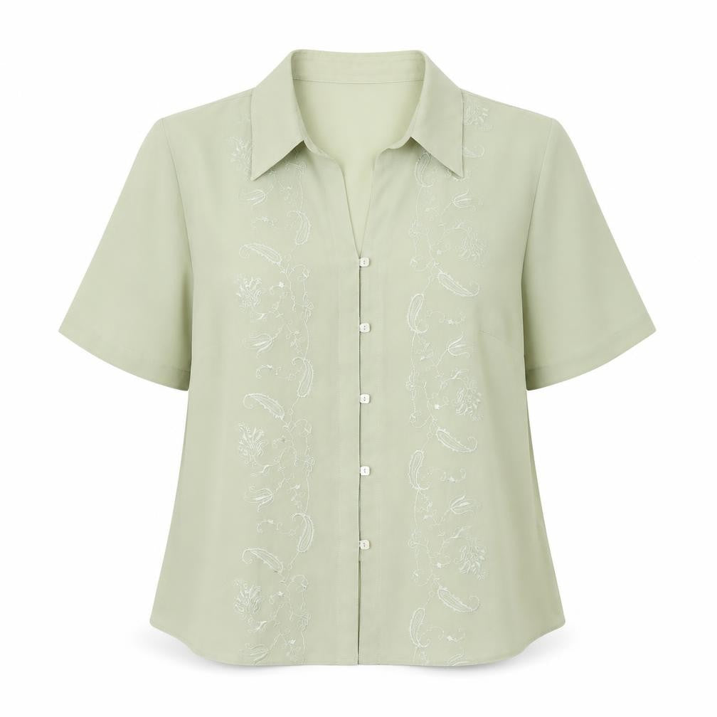 Womens UK Size 16 Fosby Green Basic Button-Up