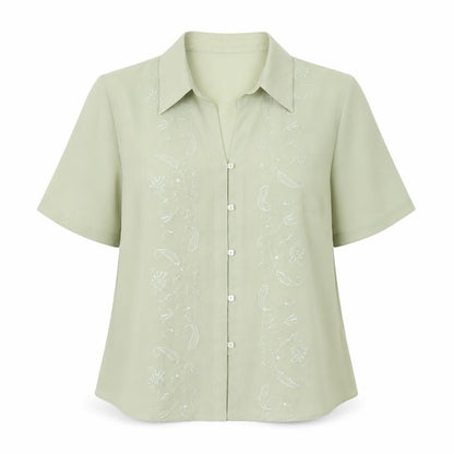 Womens UK Size 16 Fosby Green Basic Button-Up