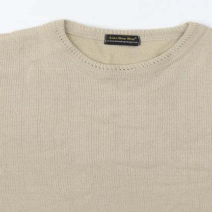 Lets Shop Shop Womens Beige Round Neck Acrylic Pullover Jumper Size M