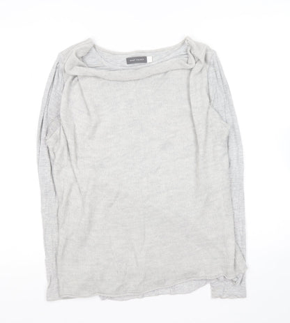 Womens UK Size 12 Mini velvet Grey Pullover Jumper