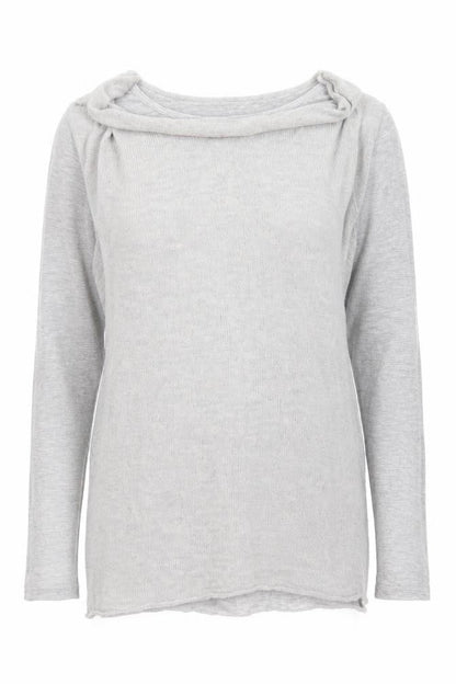 Womens UK Size 12 Mini velvet Grey Pullover Jumper