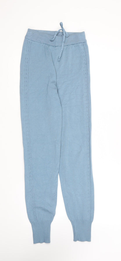 Womens UK Size S Yu & Me Regular Fit Jogger Blue Trousers