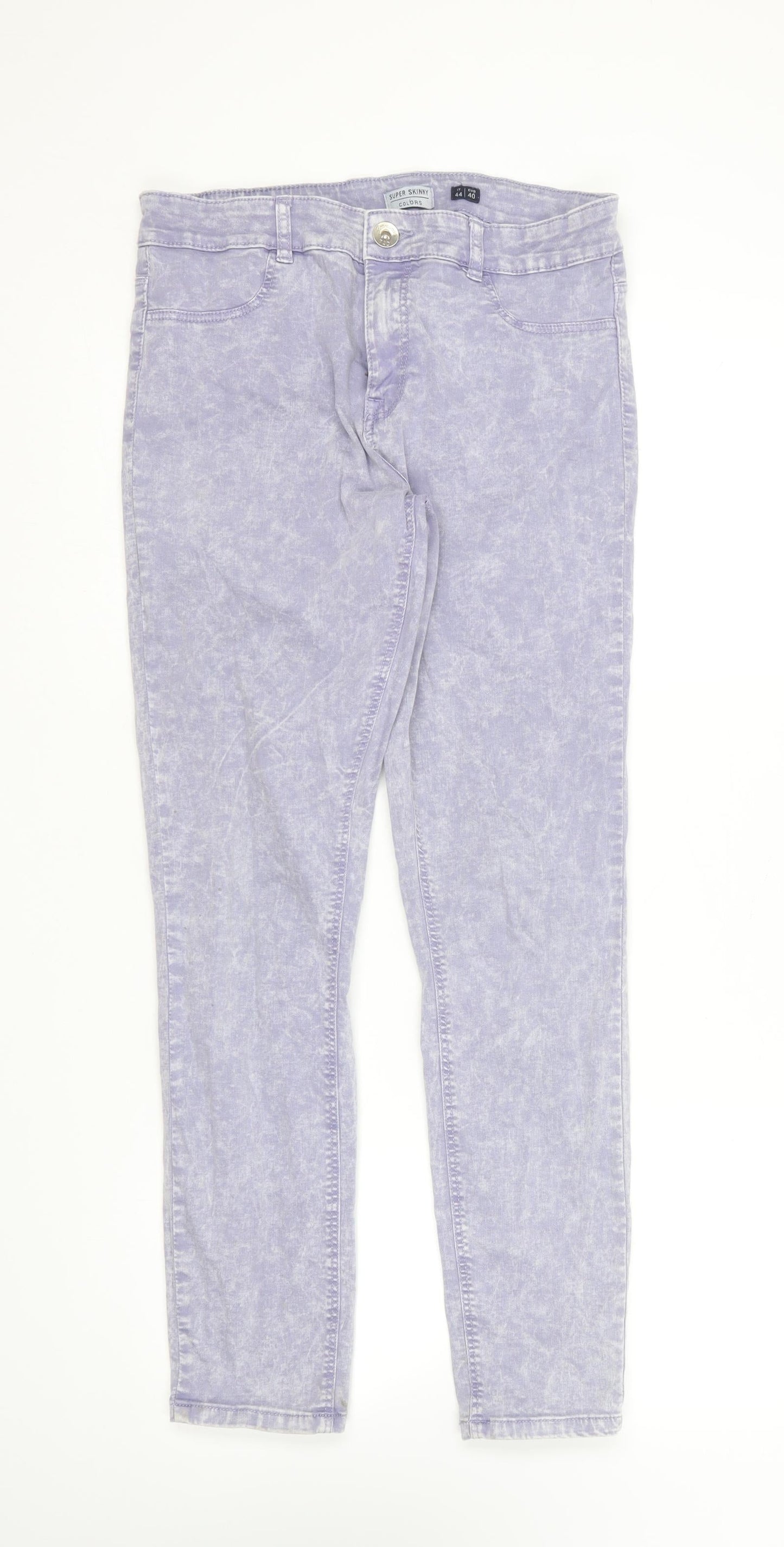 Womens UK Size 12 Preworn Regular Fit Skinny Purple Jeans