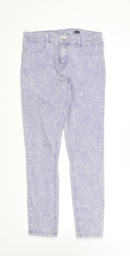 Womens UK Size 12 Preworn Regular Fit Skinny Purple Jeans