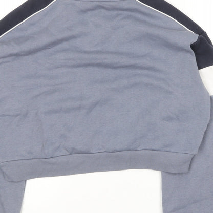 H&M Womens Blue Cotton Pullover Sweatshirt Size S Zip