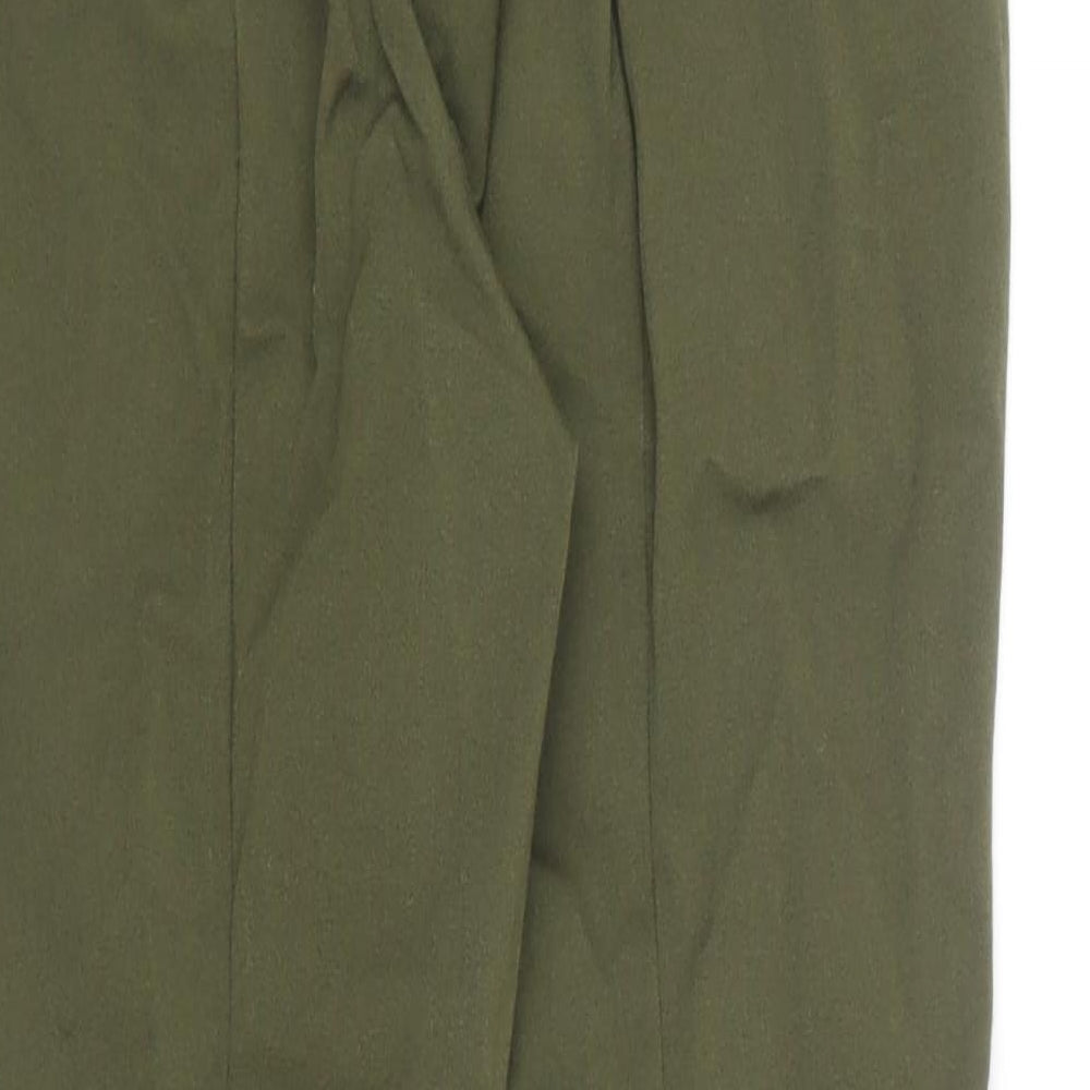 Womens UK Size 8 Marks and Spencer Regular Fit Carrot Green Trousers