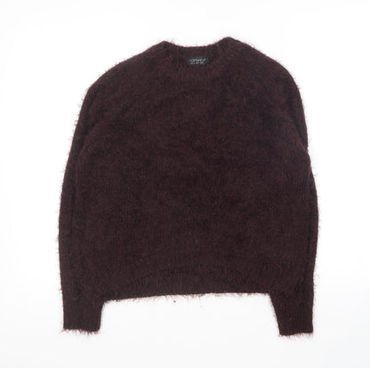 Topshop Womens Purple Round Neck Acrylic Pullover Jumper Size 8