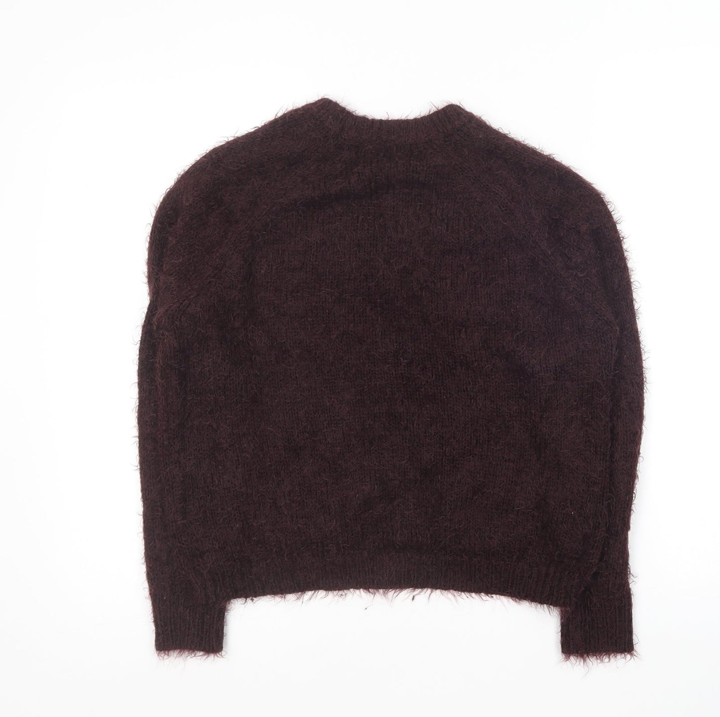 Topshop Womens Purple Round Neck Acrylic Pullover Jumper Size 8