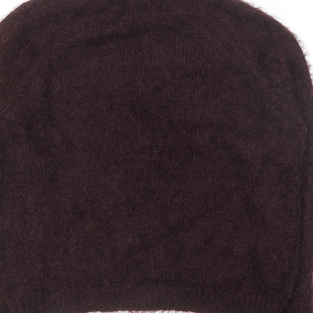 Topshop Womens Purple Round Neck Acrylic Pullover Jumper Size 8