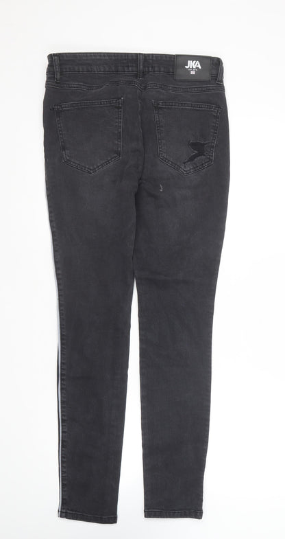JKA Mens Black Cotton Skinny Jeans Size 32 in L29 in Slim Zip