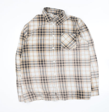 Mens UK Size XL Boohoo Brown  Button-Up Long Sleeve Casual Shirt