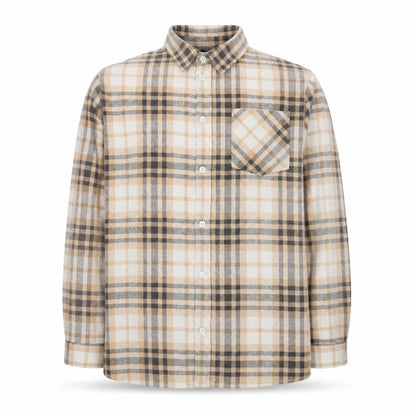 Mens UK Size XL Boohoo Brown  Button-Up Long Sleeve Casual Shirt