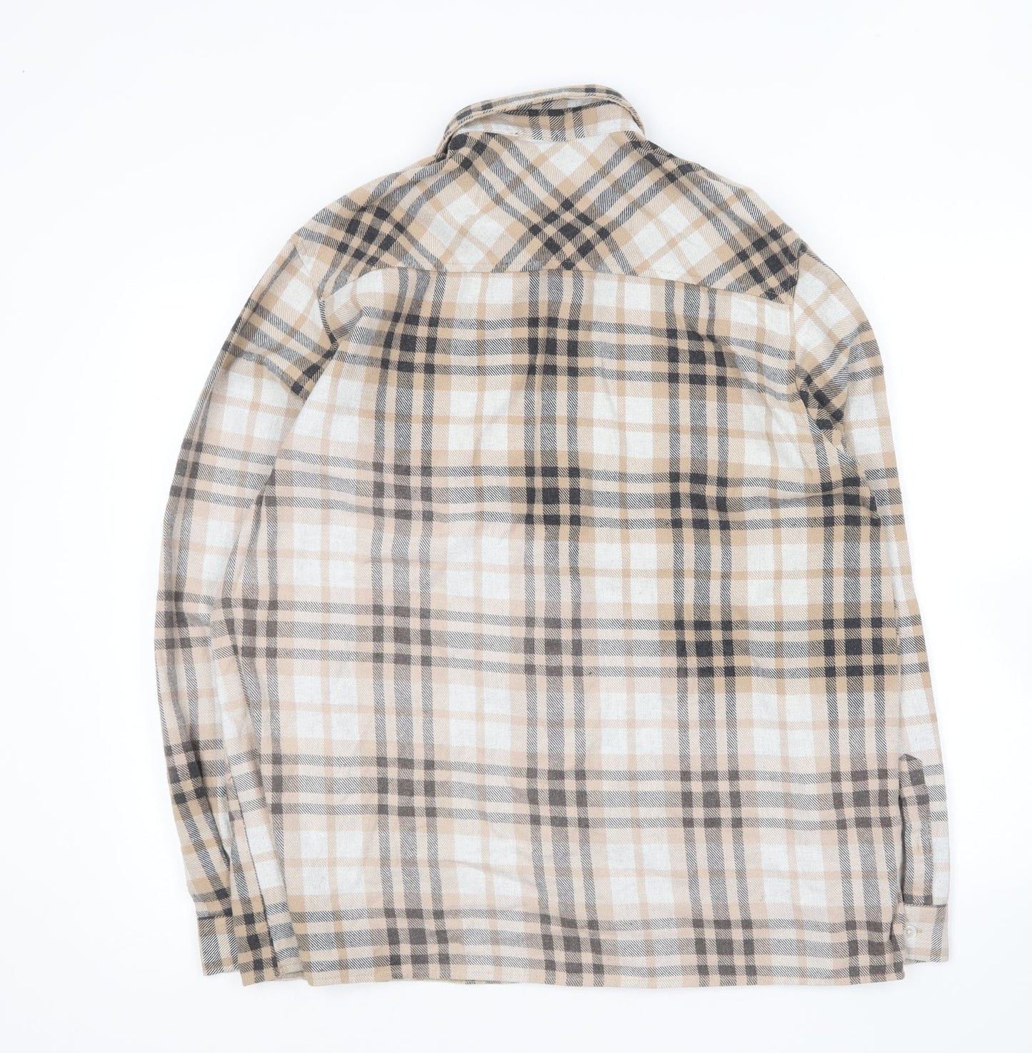 Mens UK Size XL Boohoo Brown  Button-Up Long Sleeve Casual Shirt