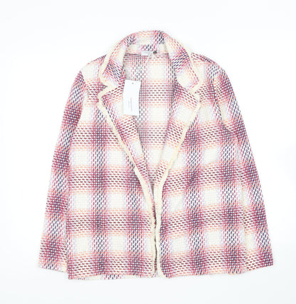 Giorgia Giannini Womens Pink Plaid Jacket Blazer Size S