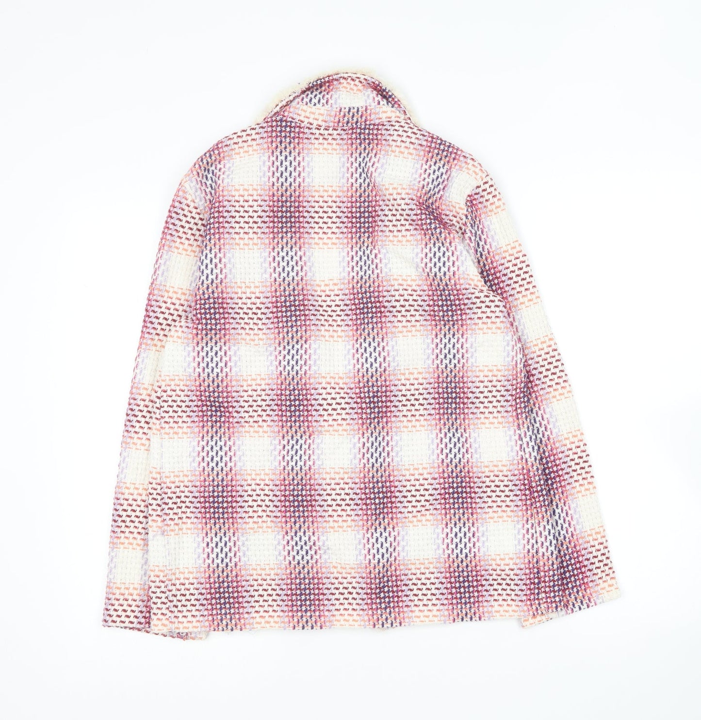 Giorgia Giannini Womens Pink Plaid Jacket Blazer Size S