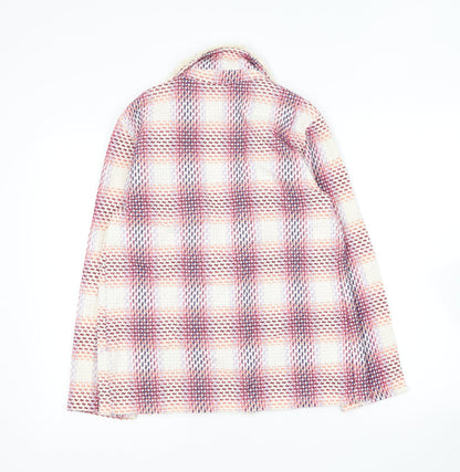 Giorgia Giannini Womens Pink Plaid Jacket Blazer Size S