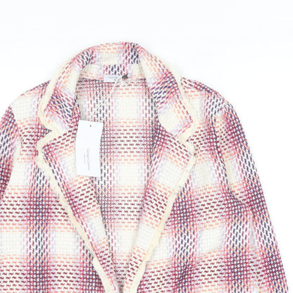 Giorgia Giannini Womens Pink Plaid Jacket Blazer Size S