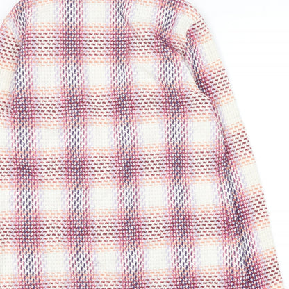 Giorgia Giannini Womens Pink Plaid Jacket Blazer Size S