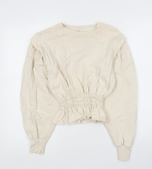 Womens UK Size S Pull&Bear Beige Pullover Jumper