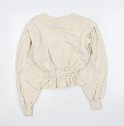 Womens UK Size S Pull&Bear Beige Pullover Jumper