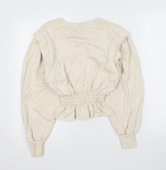 Womens UK Size S Pull&Bear Beige Pullover Jumper