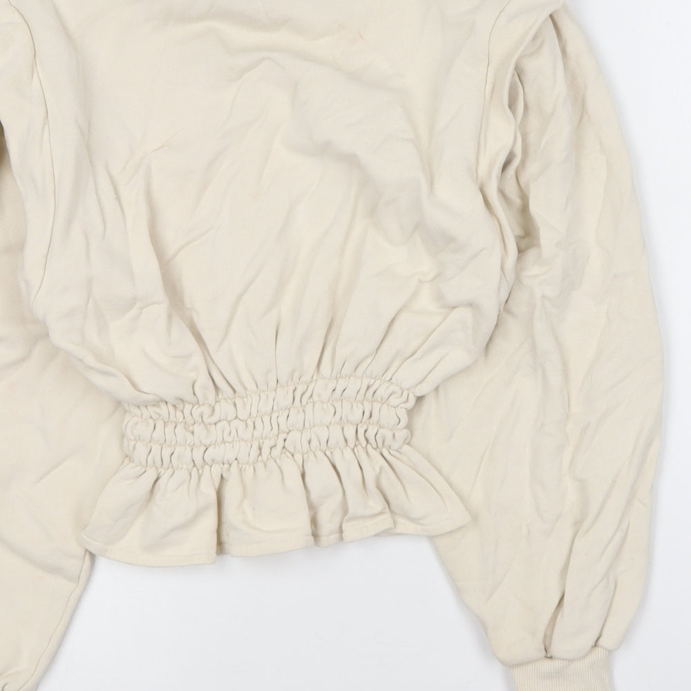 Womens UK Size S Pull&Bear Beige Pullover Jumper