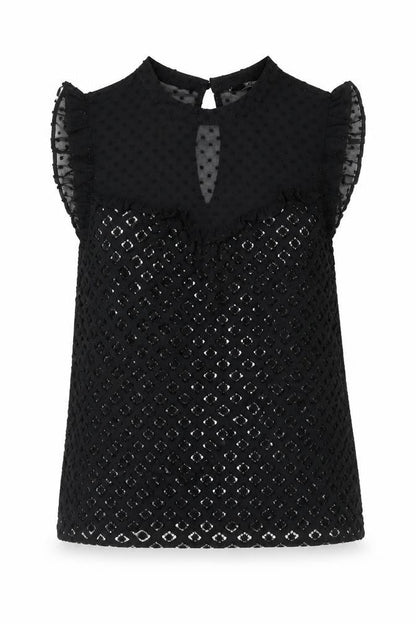 Womens UK Size 10 F&F Black Jersey Blouse