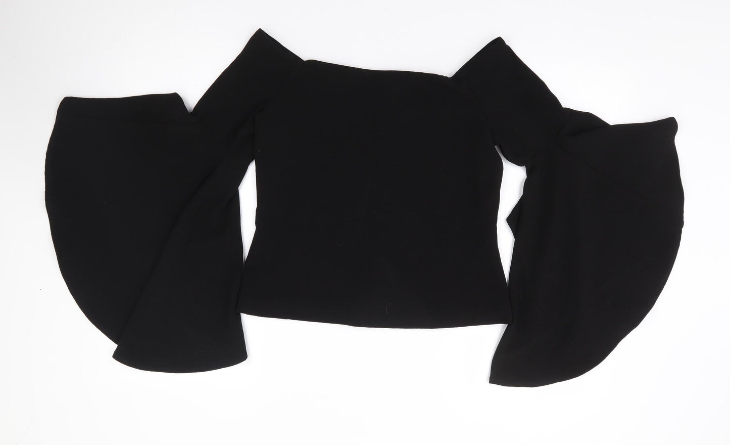 Womens UK Size 10 New Look Black Jersey Blouse