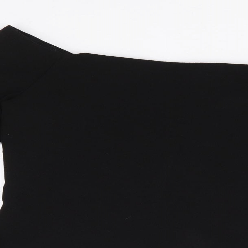 Womens UK Size 10 New Look Black Jersey Blouse