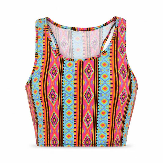 Womens UK Size 10 New Look Multicoloured Cropped Tank