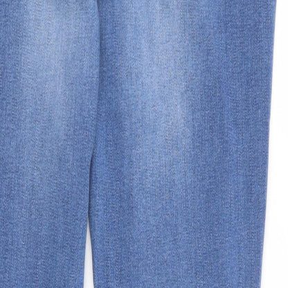 F&F Womens Blue Cotton Skinny Jeans Size 32 L31 in Regular Zip