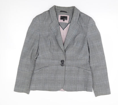 NEXT Womens Grey Check Polyester Jacket Suit Jacket Size 12