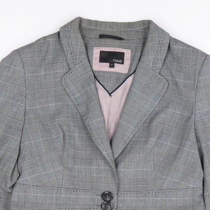 NEXT Womens Grey Check Polyester Jacket Suit Jacket Size 12
