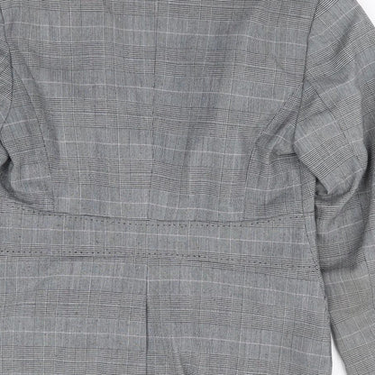 NEXT Womens Grey Check Polyester Jacket Suit Jacket Size 12
