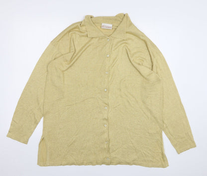 Womens UK Size 16 essence Gold Cardigan Jumper
