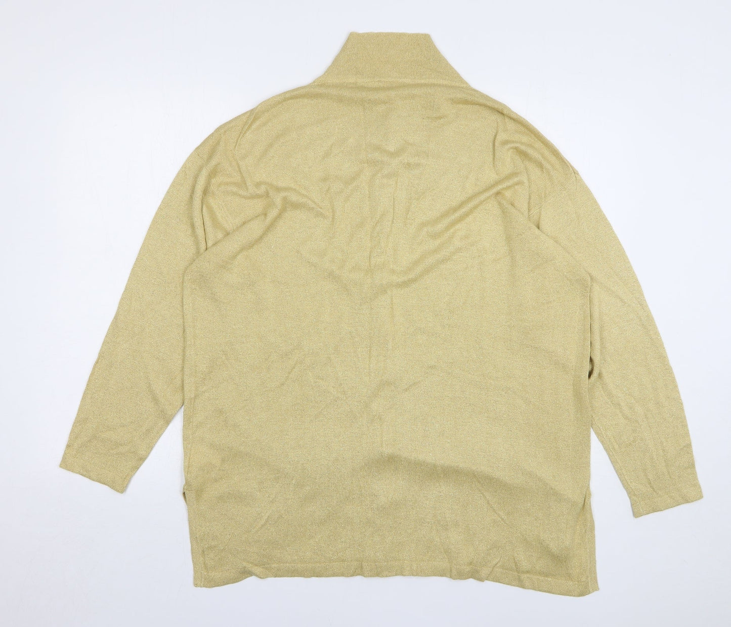 Womens UK Size 16 essence Gold Cardigan Jumper