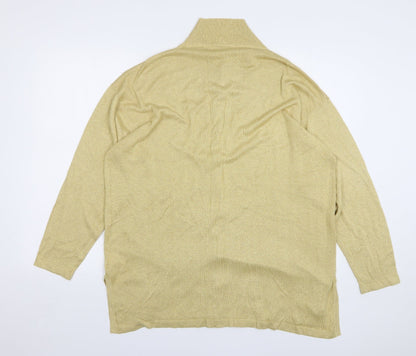 Womens UK Size 16 essence Gold Cardigan Jumper