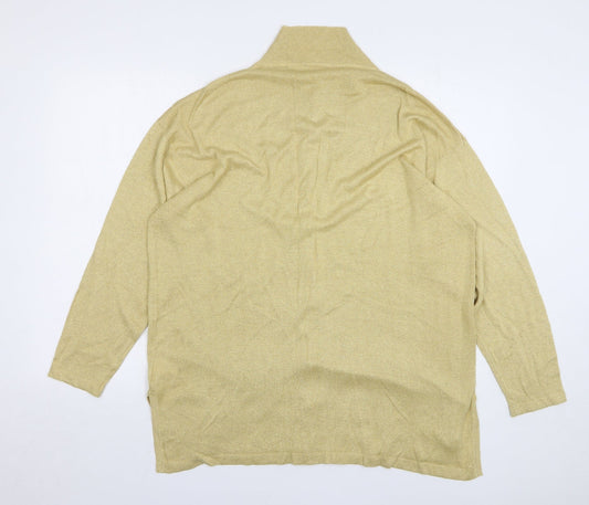 Womens UK Size 16 essence Gold Cardigan Jumper