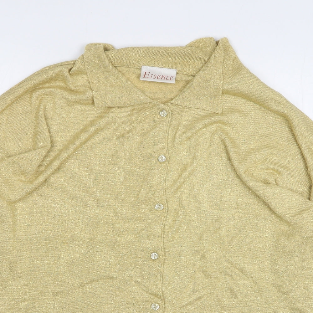 Womens UK Size 16 essence Gold Cardigan Jumper