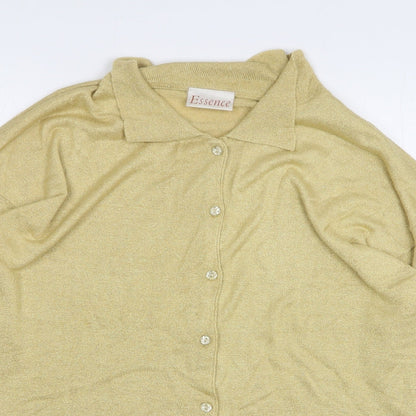 Womens UK Size 16 essence Gold Cardigan Jumper